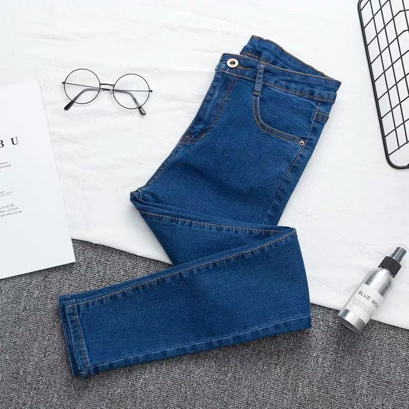 High-Waisted Denim Jeans