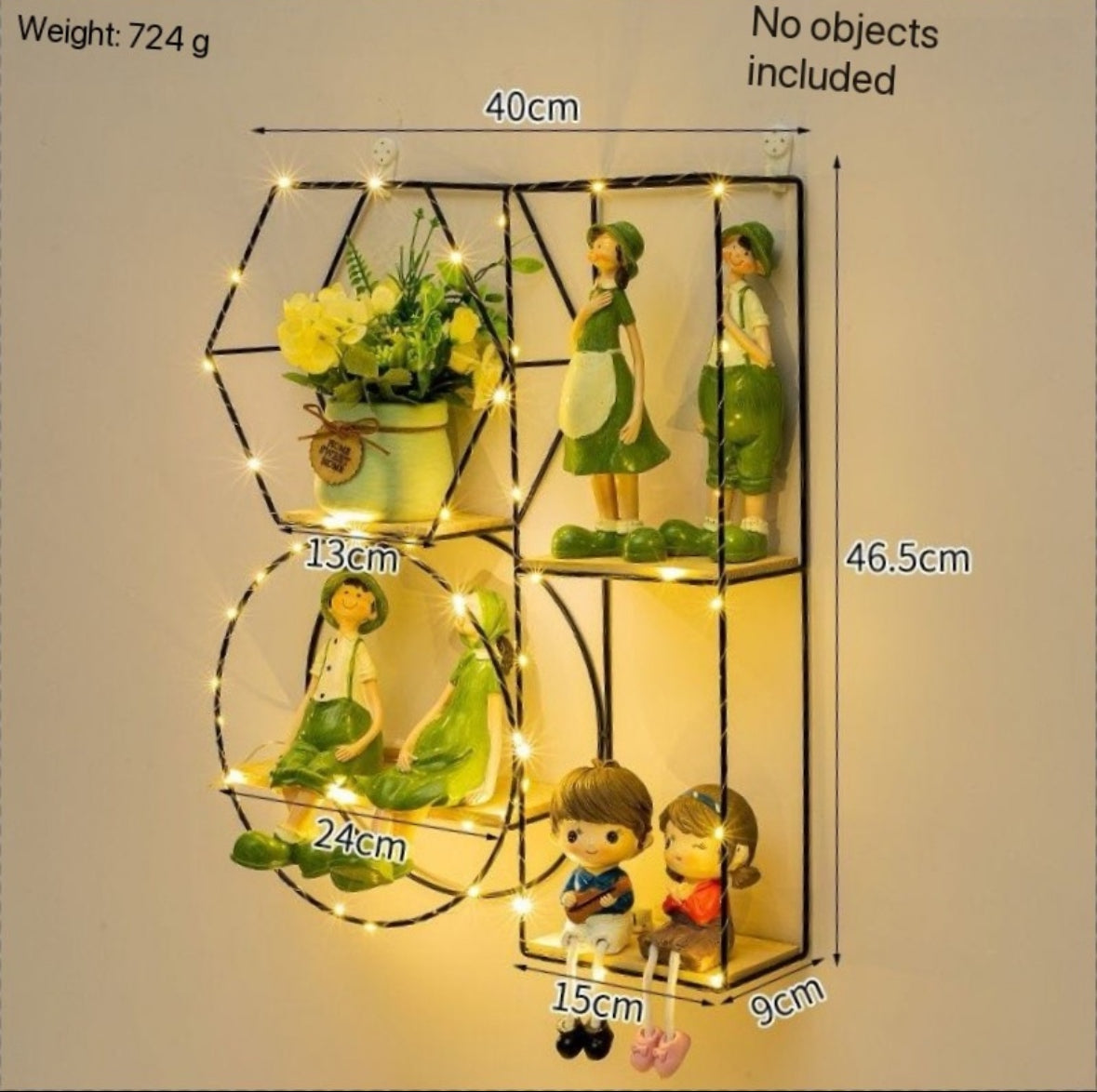 Geometric shapes shelves with lights