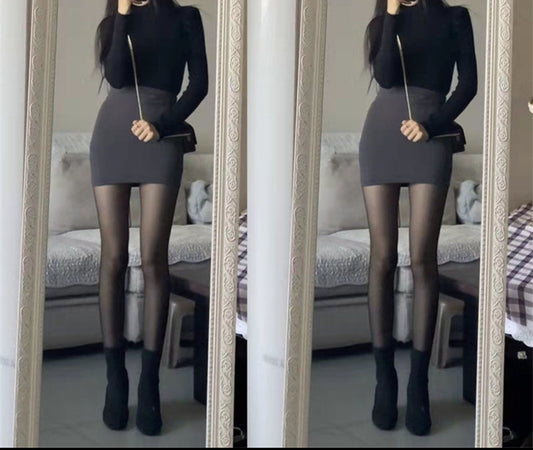 A-line short skirt Long sleeves
