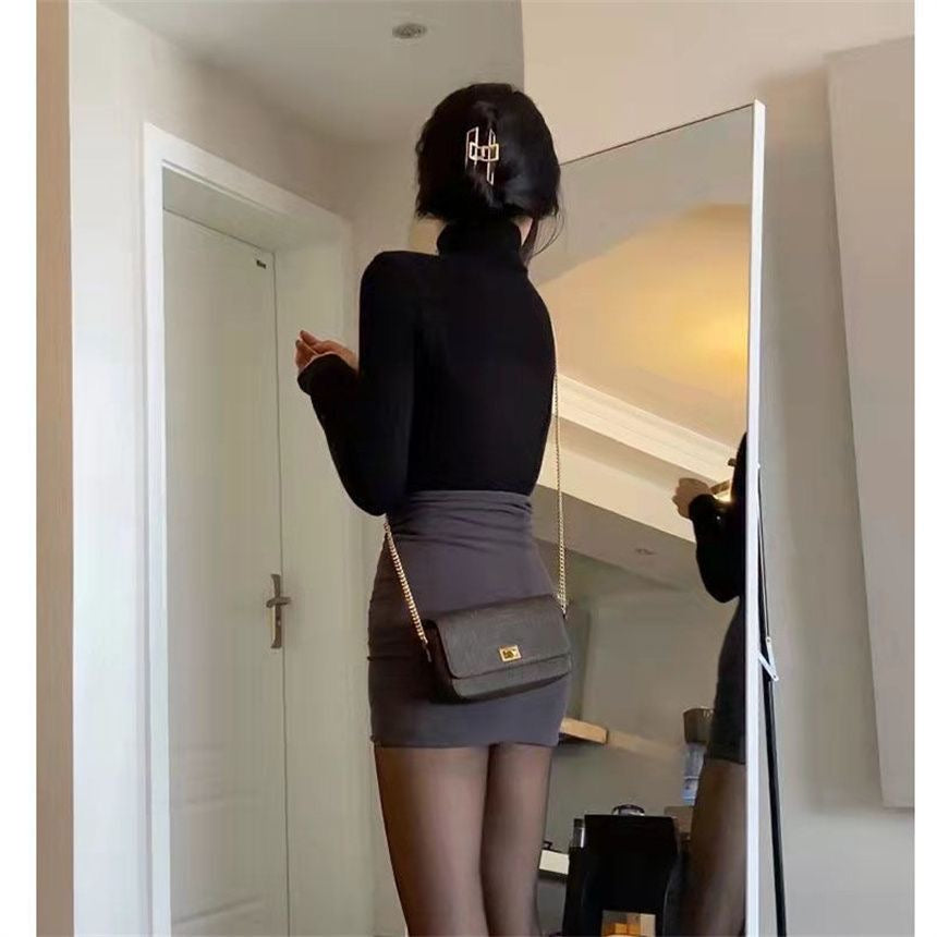 Chic and Modern Two-Tone Mini Dress