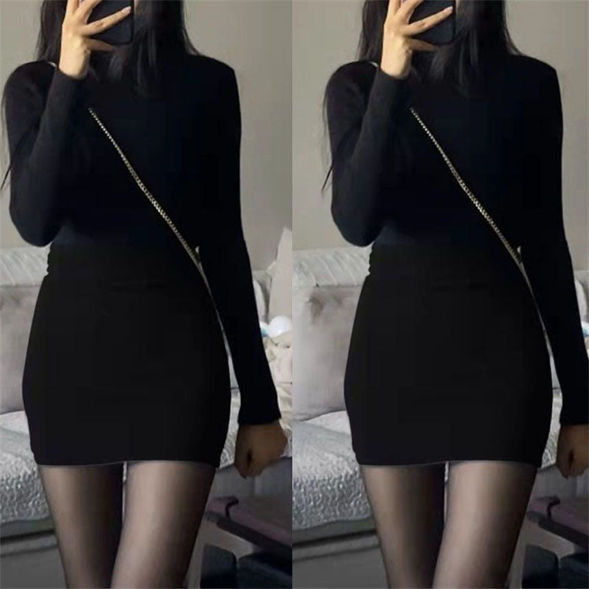 Chic and Modern Two-Tone Mini Dress