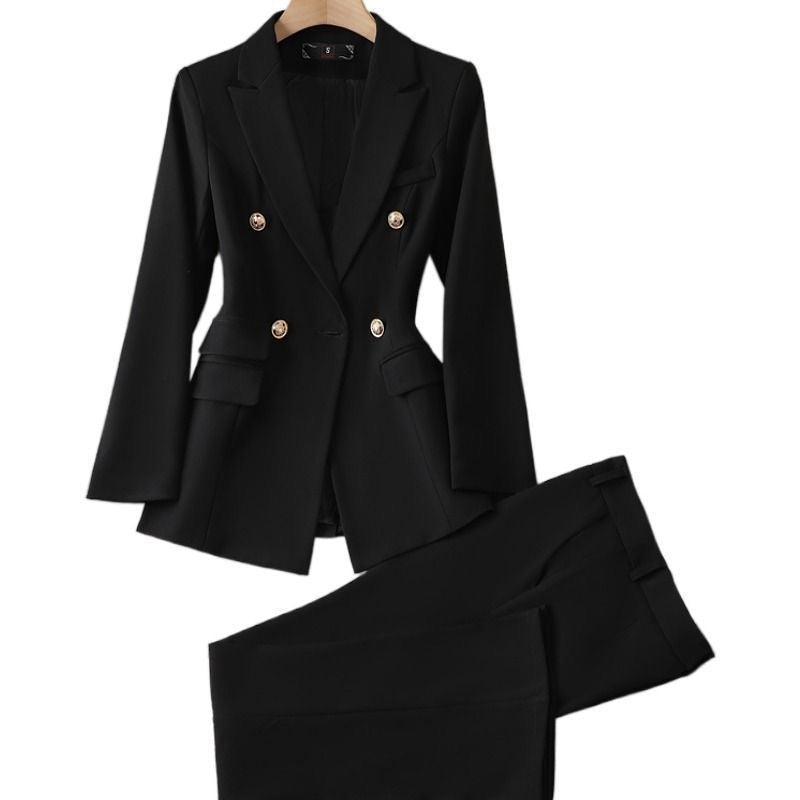 Sharp double-breasted jacket suit