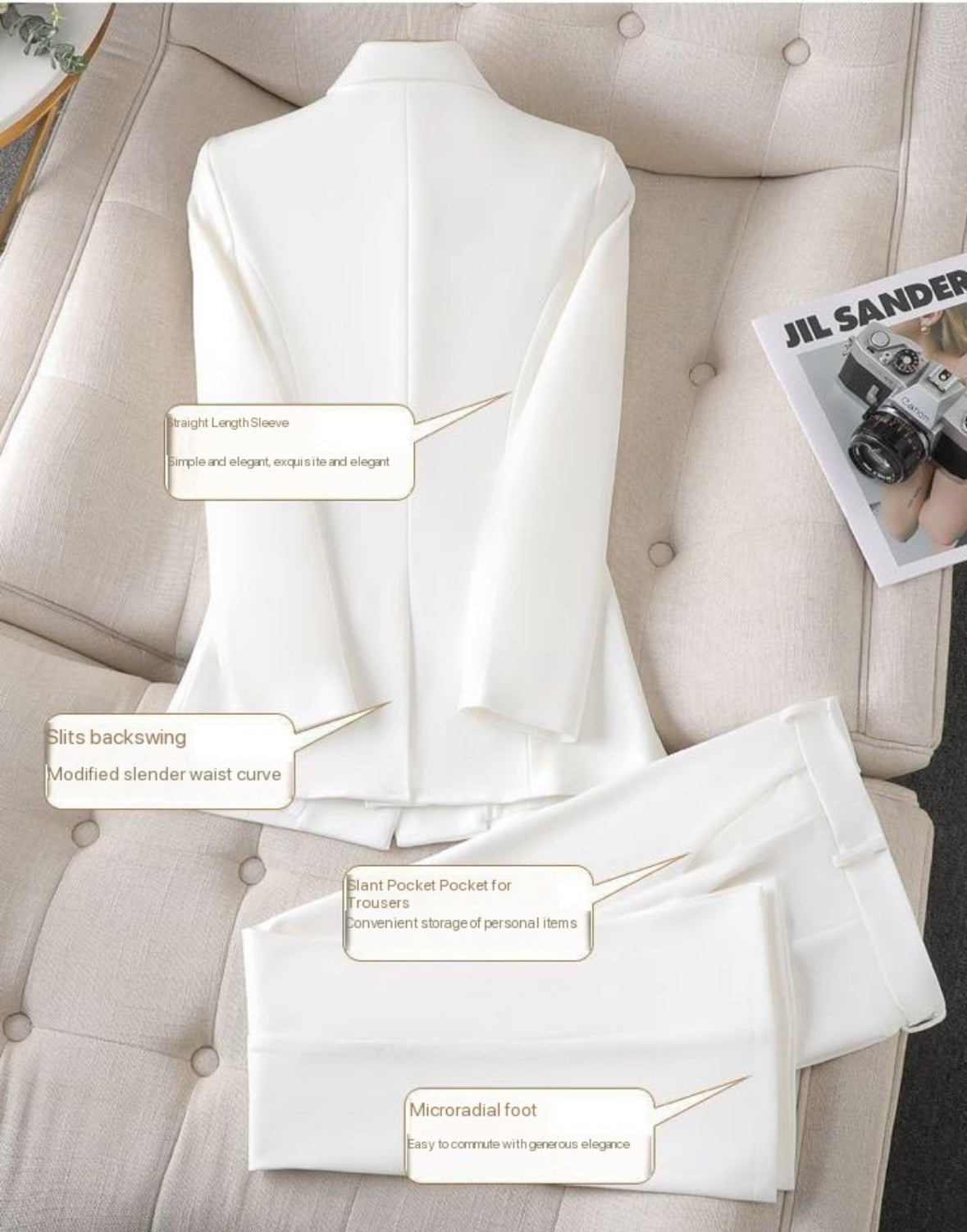 Sharp double-breasted jacket suit