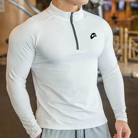 Mens White Elastic Quick Dry Training Shirts