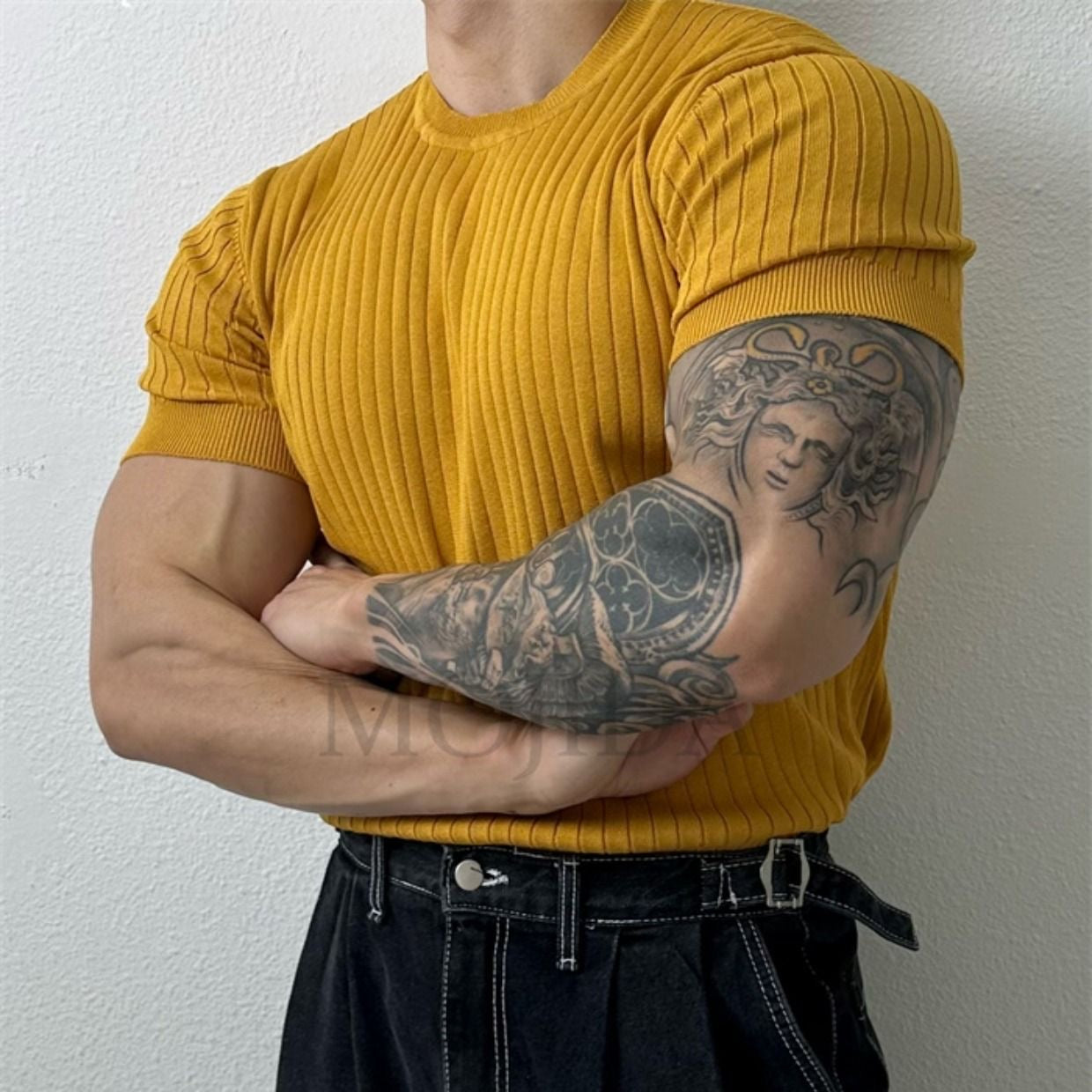 Men T Shirts Knitted Short Sleeve