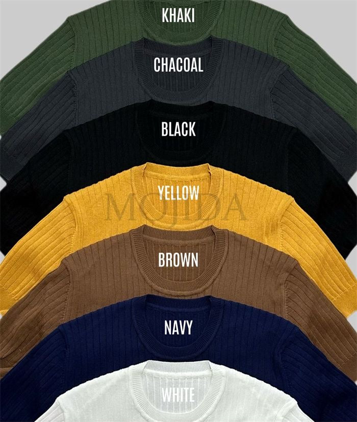Men T Shirts Knitted Short Sleeve