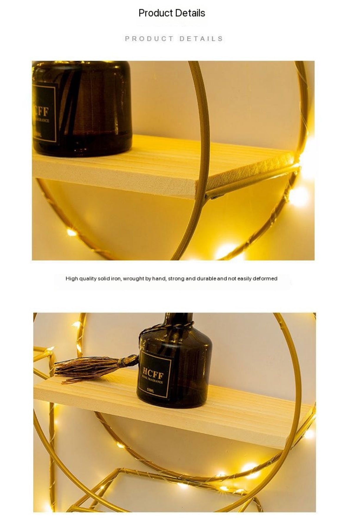 Geometric shapes shelves with lights