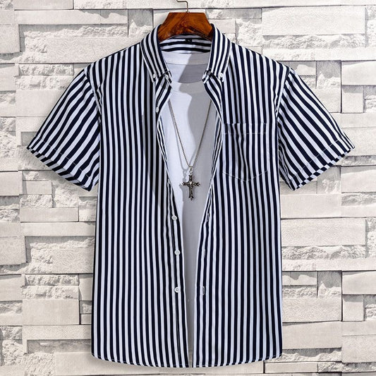 Striped Short Sleeve Casual Shirts