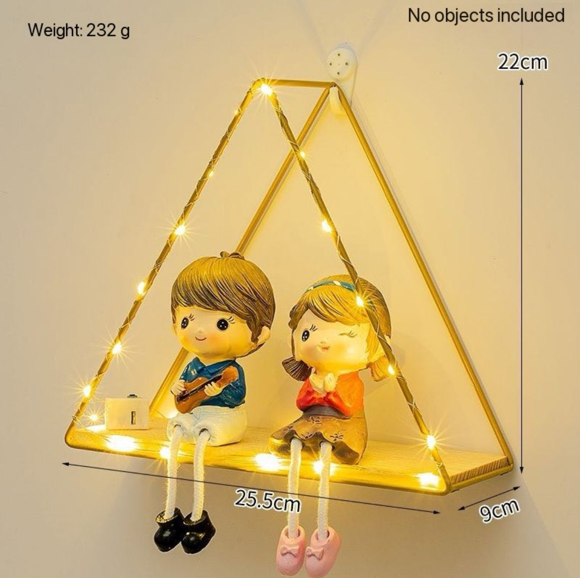 Geometric shapes shelves with lights